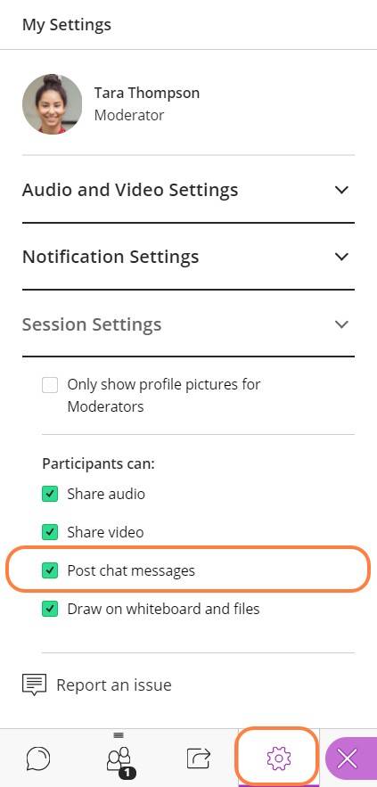 Post chat messages permission